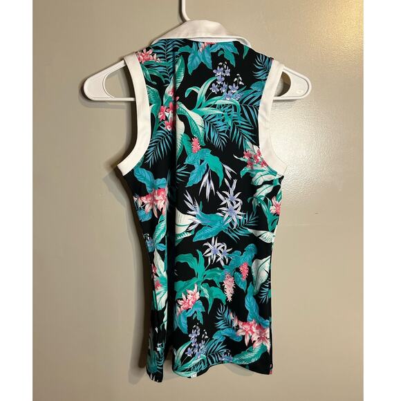 Tommy Bahama Golf Tank Tropical Floral 1/4 Zip, size XS - Picture 2 of 3